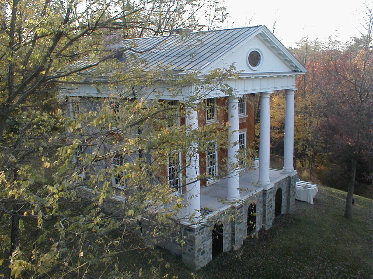 Sneaker's Gap, Barrytown, New York — the completed house, autumn